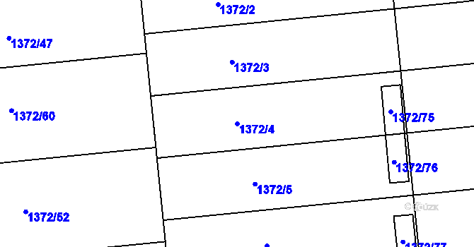 Parcela st. 1372/4 v KÚ Žabčice, Katastrální mapa