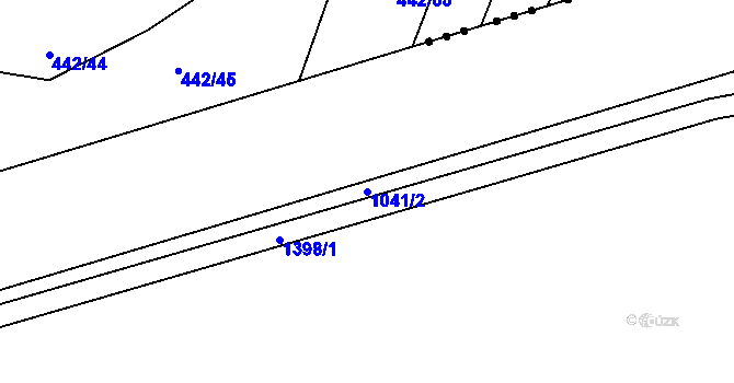Parcela st. 1041/2 v KÚ Žabčice, Katastrální mapa