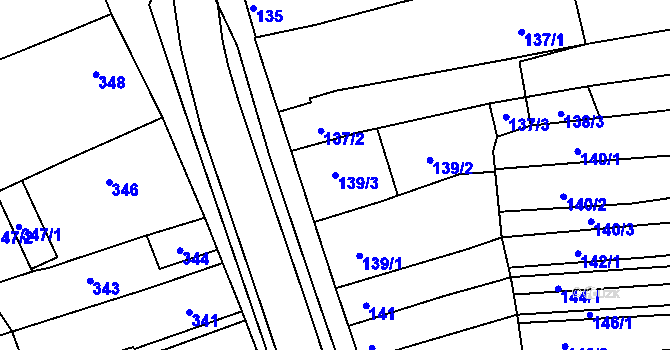 Parcela st. 139/3 v KÚ Žabčice, Katastrální mapa