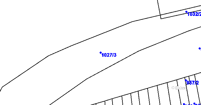 Parcela st. 1027/3 v KÚ Žabčice, Katastrální mapa
