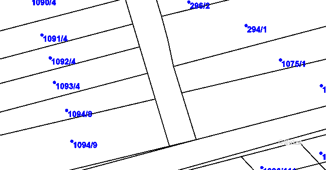 Parcela st. 1094/10 v KÚ Žabčice, Katastrální mapa