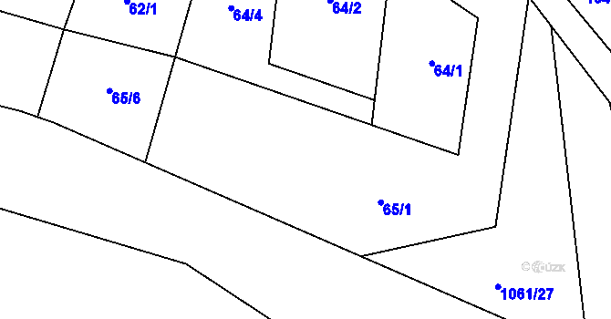 Parcela st. 65/5 v KÚ Žabčice, Katastrální mapa