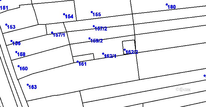 Parcela st. 162/1 v KÚ Žabčice, Katastrální mapa