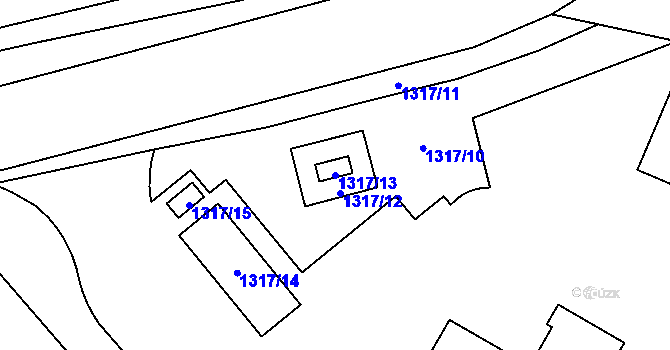 Parcela st. 1317/13 v KÚ Žabčice, Katastrální mapa