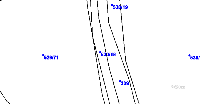Parcela st. 530/18 v KÚ Žabeň, Katastrální mapa