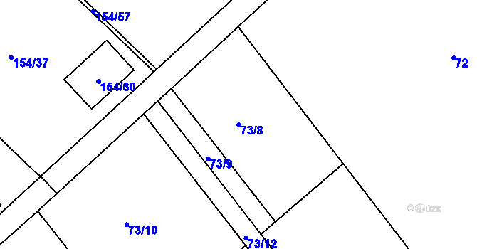 Parcela st. 73/8 v KÚ Žabeň, Katastrální mapa