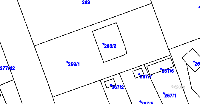 Parcela st. 268 v KÚ Žabeň, Katastrální mapa
