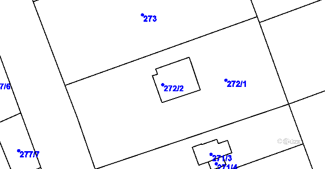 Parcela st. 272/2 v KÚ Žabeň, Katastrální mapa