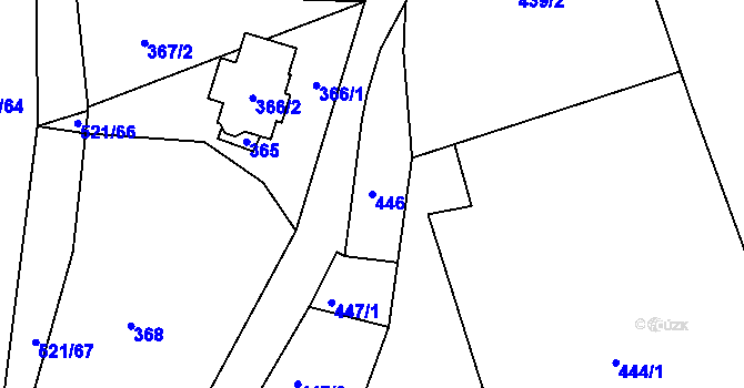 Parcela st. 446 v KÚ Žabeň, Katastrální mapa