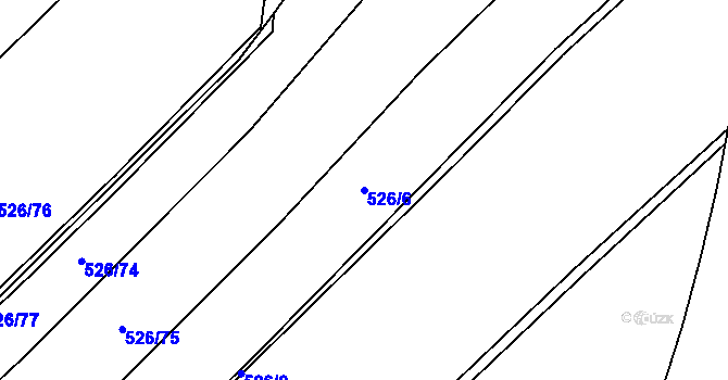 Parcela st. 526/6 v KÚ Žabeň, Katastrální mapa