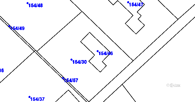 Parcela st. 154/46 v KÚ Žabeň, Katastrální mapa