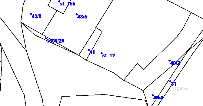Parcela st. 12 v KÚ Břehov, Katastrální mapa