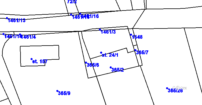 Parcela st. 24/1 v KÚ Břehov, Katastrální mapa