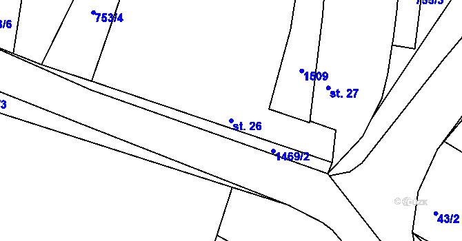Parcela st. 26 v KÚ Břehov, Katastrální mapa