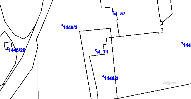 Parcela st. 71 v KÚ Břehov, Katastrální mapa