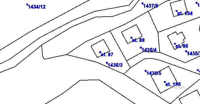 Parcela st. 87 v KÚ Břehov, Katastrální mapa