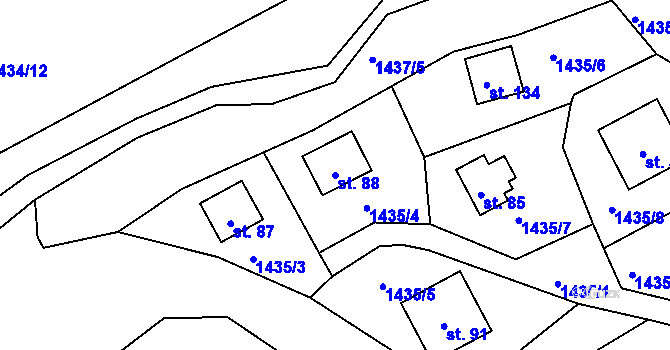 Parcela st. 88 v KÚ Břehov, Katastrální mapa