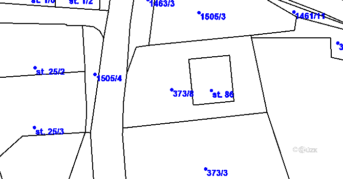 Parcela st. 373/8 v KÚ Břehov, Katastrální mapa