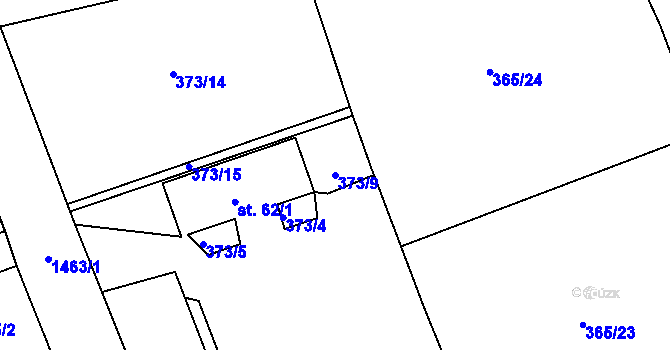Parcela st. 373/9 v KÚ Břehov, Katastrální mapa