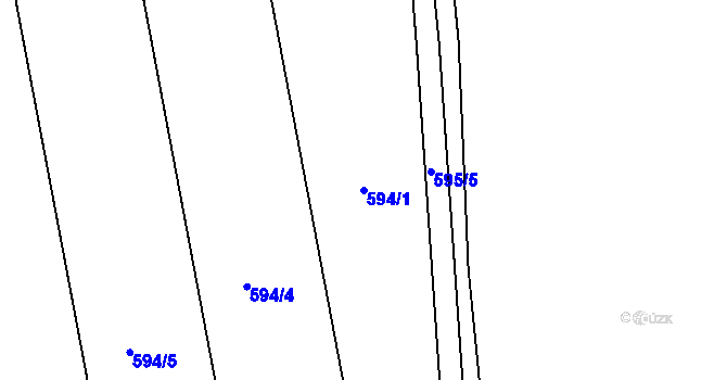Parcela st. 594/1 v KÚ Břehov, Katastrální mapa