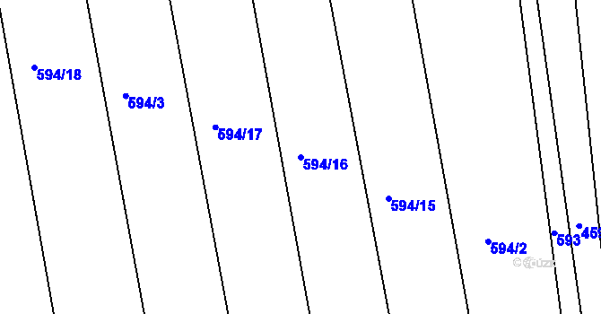Parcela st. 594/16 v KÚ Břehov, Katastrální mapa