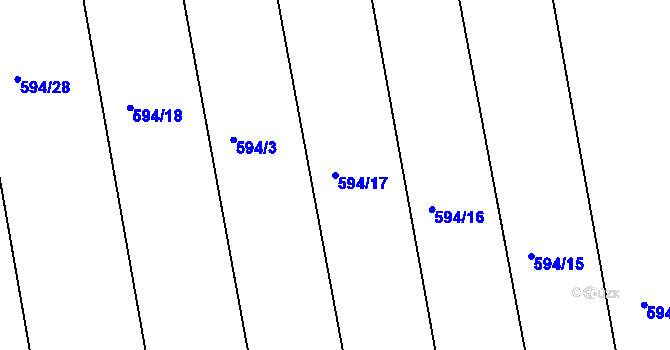 Parcela st. 594/17 v KÚ Břehov, Katastrální mapa