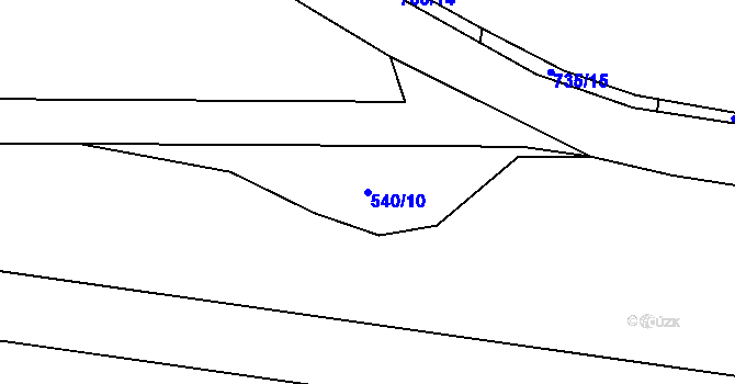 Parcela st. 540/10 v KÚ Břehov, Katastrální mapa