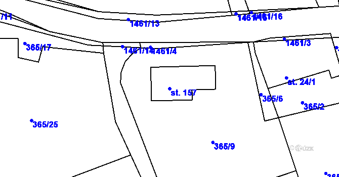 Parcela st. 157 v KÚ Břehov, Katastrální mapa