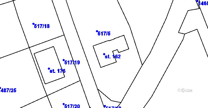 Parcela st. 162 v KÚ Břehov, Katastrální mapa