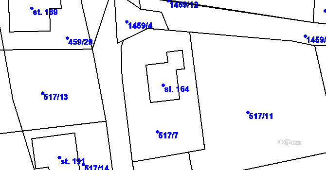 Parcela st. 164 v KÚ Břehov, Katastrální mapa