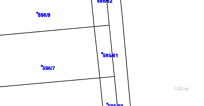 Parcela st. 595/61 v KÚ Břehov, Katastrální mapa