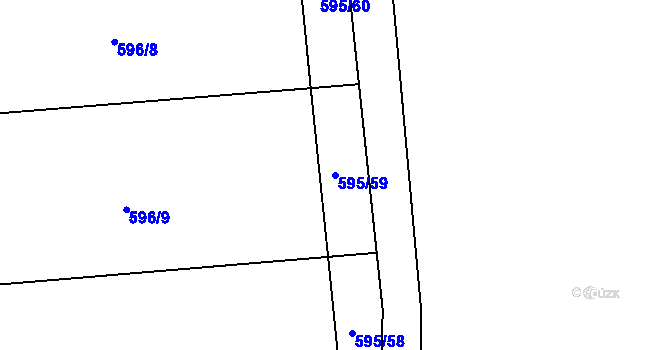 Parcela st. 595/59 v KÚ Břehov, Katastrální mapa