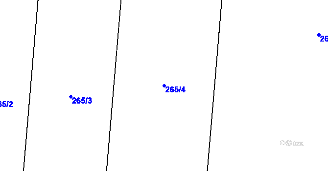 Parcela st. 265/4 v KÚ Břehov, Katastrální mapa