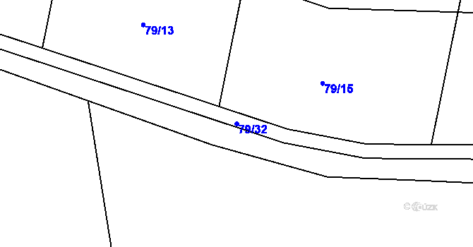Parcela st. 79/32 v KÚ Břehov, Katastrální mapa