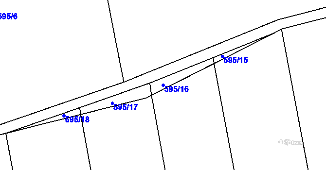 Parcela st. 595/16 v KÚ Břehov, Katastrální mapa