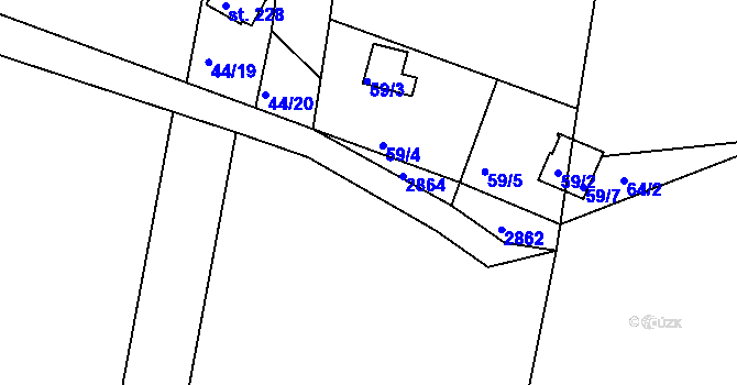 Parcela st. 44/13 v KÚ Dehtáře u Českých Budějovic, Katastrální mapa