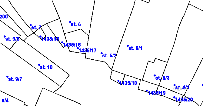 Parcela st. 5/2 v KÚ Žabovřesky u Českých Budějovic, Katastrální mapa