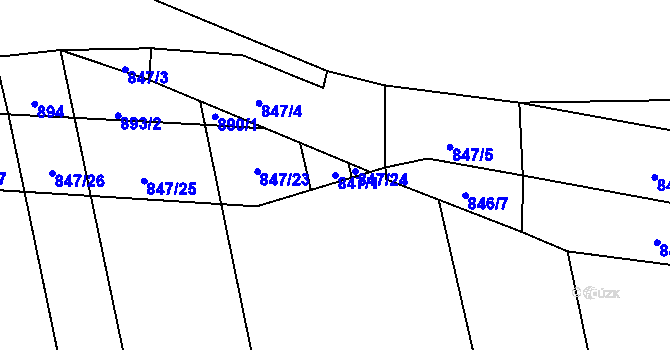 Parcela st. 847/1 v KÚ Žabovřesky nad Ohří, Katastrální mapa