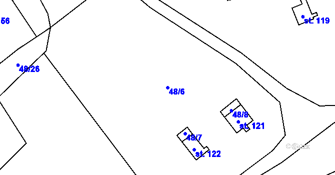 Parcela st. 48/6 v KÚ Žabovřesky nad Ohří, Katastrální mapa