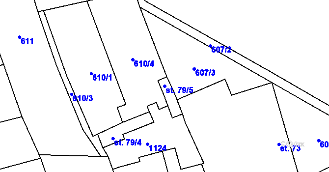 Parcela st. 79/5 v KÚ Žabovřesky nad Ohří, Katastrální mapa