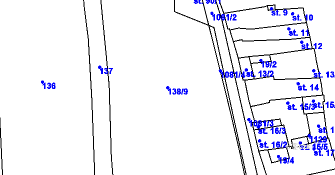 Parcela st. 138/9 v KÚ Žabovřesky nad Ohří, Katastrální mapa