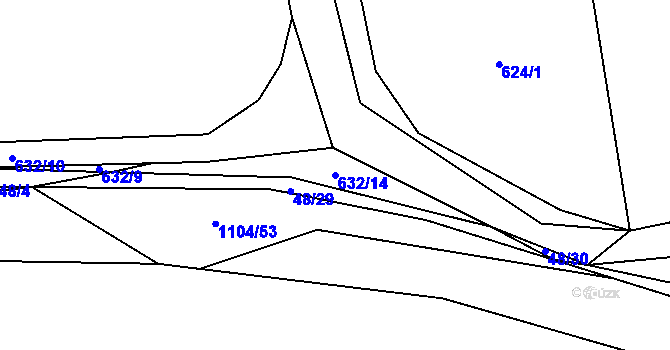 Parcela st. 632/14 v KÚ Žabovřesky nad Ohří, Katastrální mapa