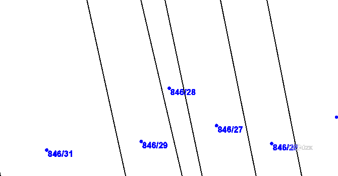 Parcela st. 846/28 v KÚ Žabovřesky nad Ohří, Katastrální mapa