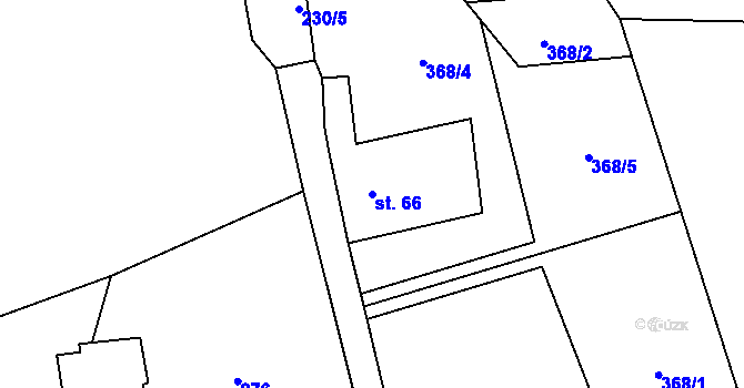 Parcela st. 66 v KÚ Bobr, Katastrální mapa