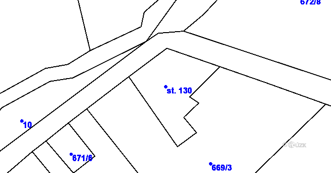 Parcela st. 130 v KÚ Bobr, Katastrální mapa
