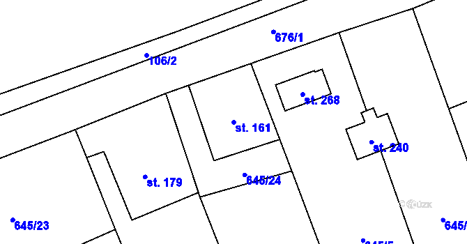 Parcela st. 161 v KÚ Bobr, Katastrální mapa