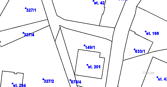 Parcela st. 149 v KÚ Bobr, Katastrální mapa