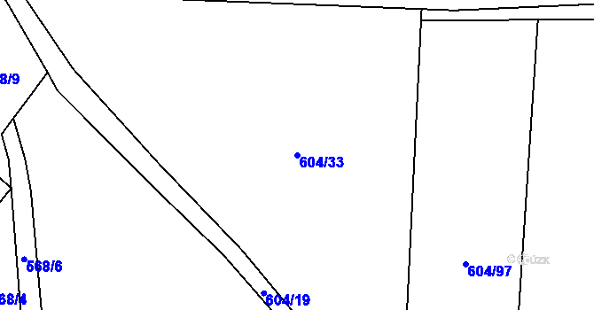 Parcela st. 604/33 v KÚ Bobr, Katastrální mapa