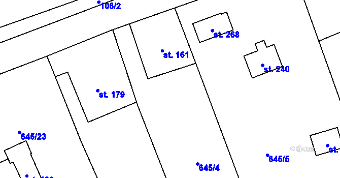 Parcela st. 645/24 v KÚ Bobr, Katastrální mapa