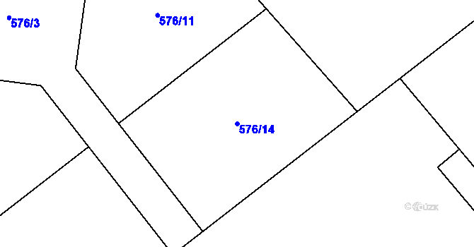 Parcela st. 576/14 v KÚ Bobr, Katastrální mapa